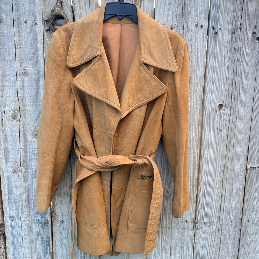 Women's Tan Genuine Suede Coat